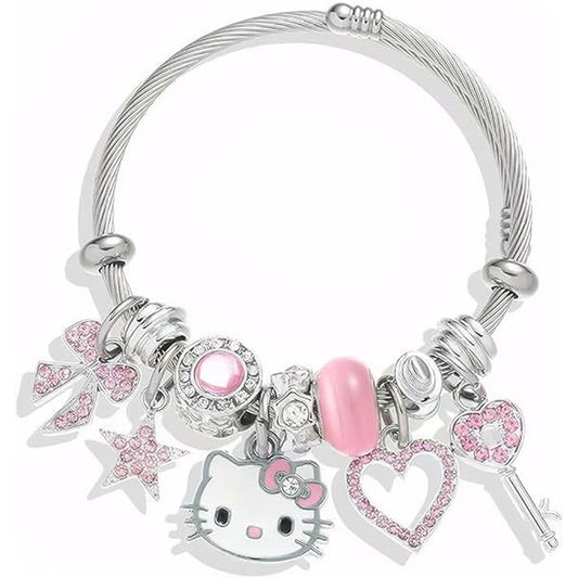Pink Star Kitty Bracelet