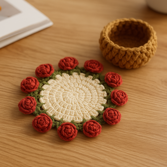 Handmade Crochet Coaster Set